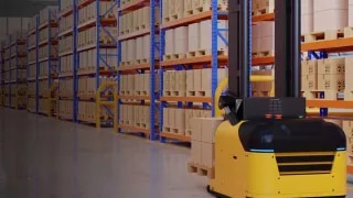 Warehouse with AGV