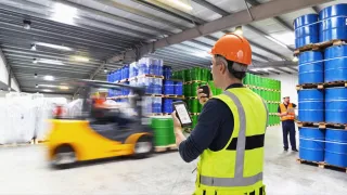 Worker in a chemical plant