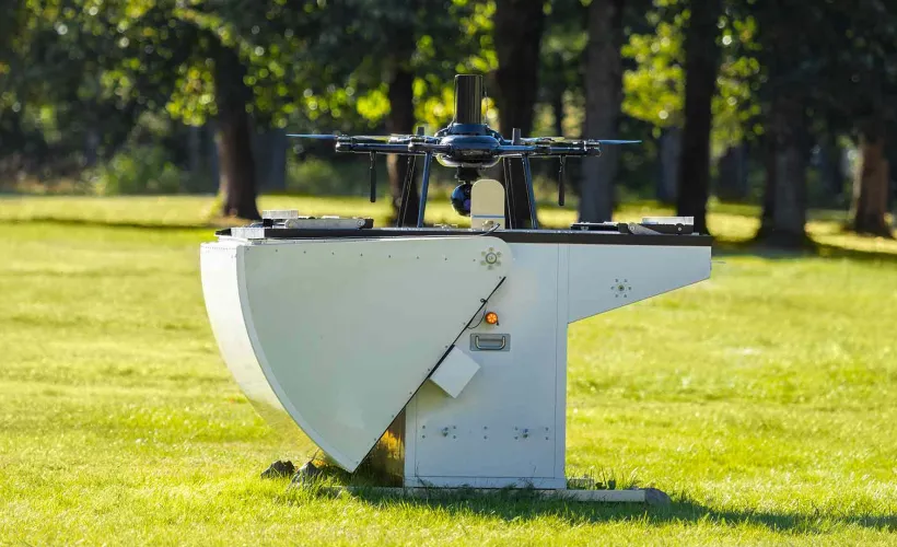 Drone with docking station