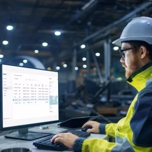 Worker in front of computer