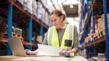 Woman in warehouse